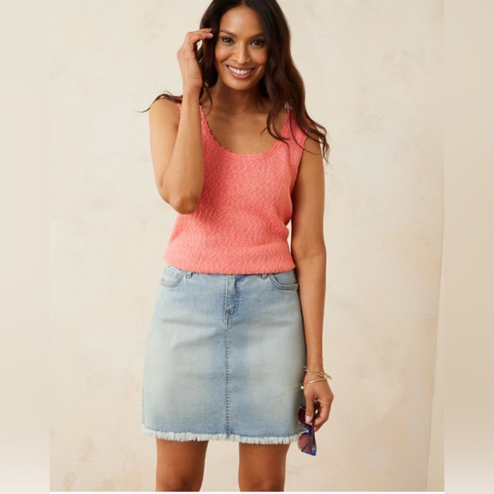 Tommy Bahama Raw Edge Denim Skirt